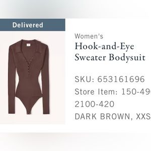 ABERCROMBIE Hook and Eye Sweater Bodysuit. Size XXS. NWT.